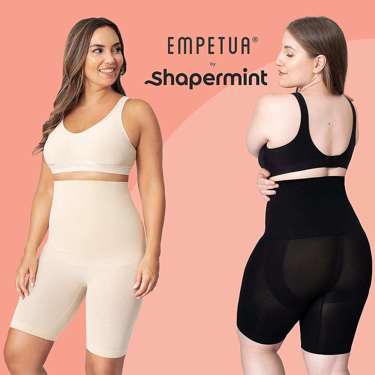 Shapermint High Waisted Body Shaper Shorts Shapewear for Women Tummy C