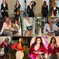Autumn Winter Rompers Women Jumpsuits Sexy Club V Neck High Waist Solid Bodycon Regular Long Sleeve Female Bodysuits WomenAutumn Winter Rompers Women Jumpsuits Sexy Club V Neck High Waist Solid Bodycon Regular Long Sleeve Female Bodysuits Women