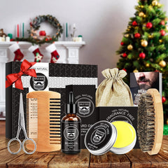 Christmas Gifts for Men - Beard Kit for Men'S Gifts with Beard Oil, Beard Balm, Beard Brush, Comb, Scissors, Ebook, Stocking Stuffers for Men - Birthday Gifts for Husband Dad Boyfriend Brother Grandpa