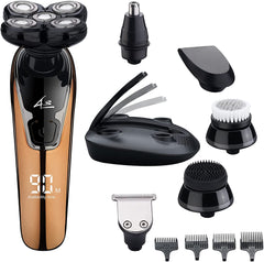 Electric Razor for Men - Head Shavers for Bald Men - 6 in 1 Multi Functional Grooming Kit, LCD Display, Cordless Rechargable Waterproof