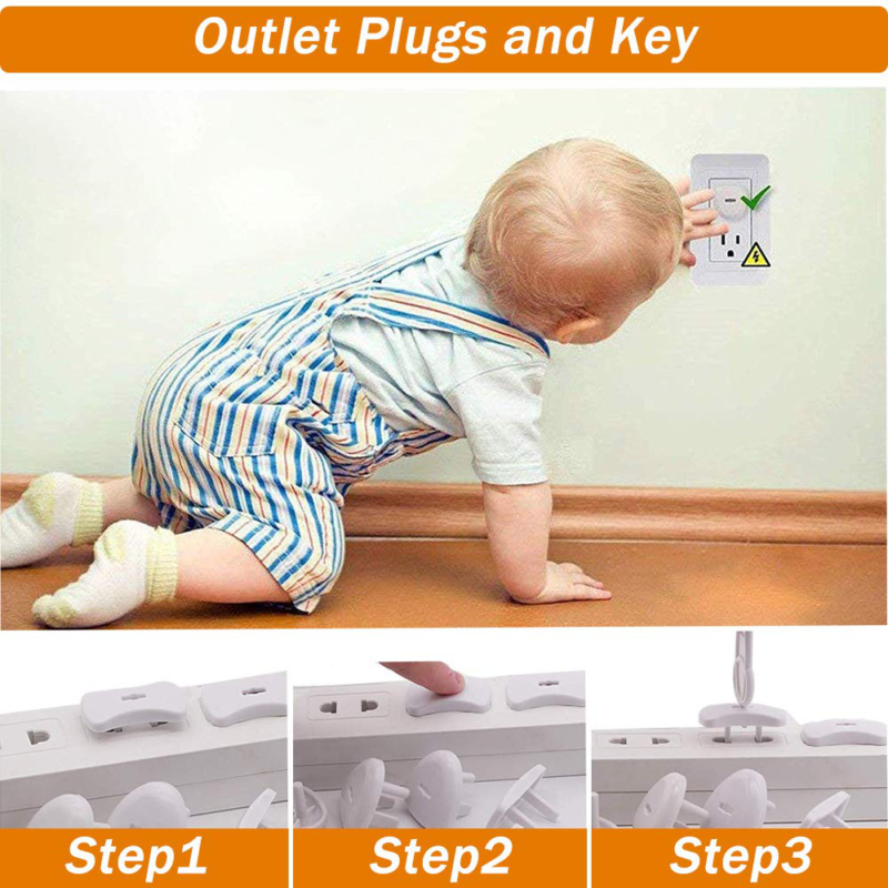 Baitiny Baby Safety Kit, 58 Packs Baby Proofing Essentials Kit Child Safety Appliance with Cabinet Locks, Corner Guards and Outlet Covers - All-In-One Super