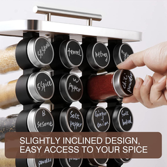 Spice Rack, Spice Organizer with 16 Spice Jars Included 32 Spice Labels & Chalk