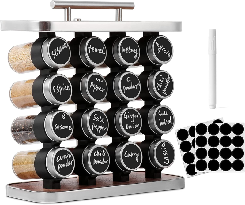 Inclined Spice Rack Organizer | 16 Jars Included
