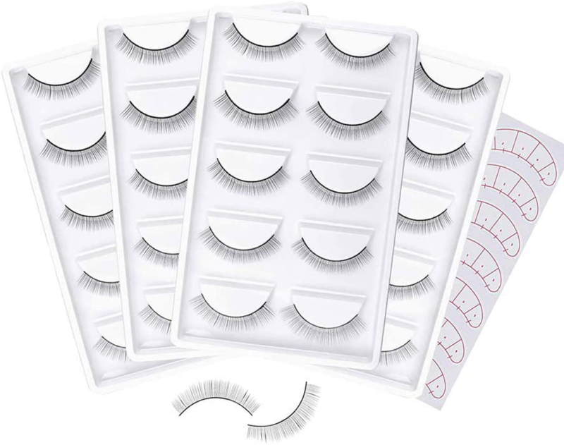 20 Pairs Practice Lashes for Eyelash Extensions Supplies, Training Lashes Self-adhesive