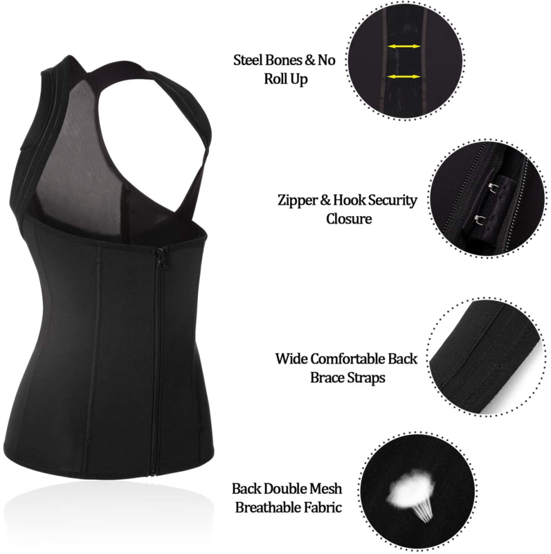 SANKOM Slimming Posture Corrector Vest Body Shaper Wireless Lace