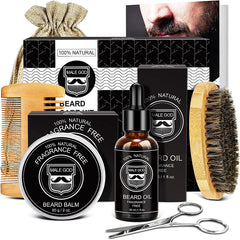Christmas Gifts for Men - Beard Kit for Men'S Gifts with Beard Oil, Beard Balm, Beard Brush, Comb, Scissors, Ebook, Stocking Stuffers for Men - Birthday Gifts for Husband Dad Boyfriend Brother Grandpa