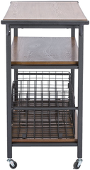 Wood and Metal Kitchen Cart, Hallway Decor, Accent Piece, Modern Touch, Brown