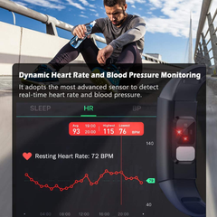 Heart Rate Monitor Blood Pressure Fitness Activity Tracker with Low O2 Reminder, IP68 Waterproof Smartwatch for Android Ios Phones