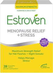 Estroven Max Strength Menopause Relief for Hot Flashes + Night Sweats - Stress Management Support  Dietary Supplement for Women - 28 Count - One Capsule a Day