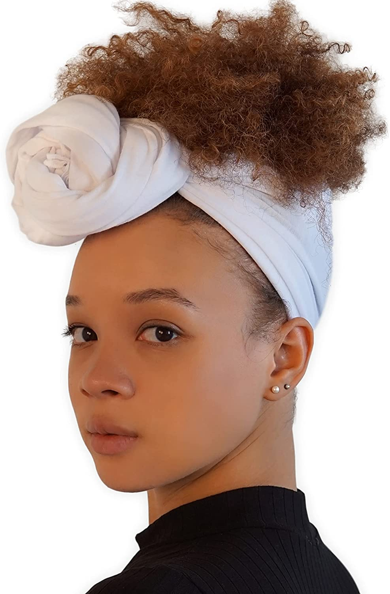 Hair Wraps for Women - African Hair Scarf Jersey - Long, Soft & Breathable Turban Tie Headwrap for Natural Hair