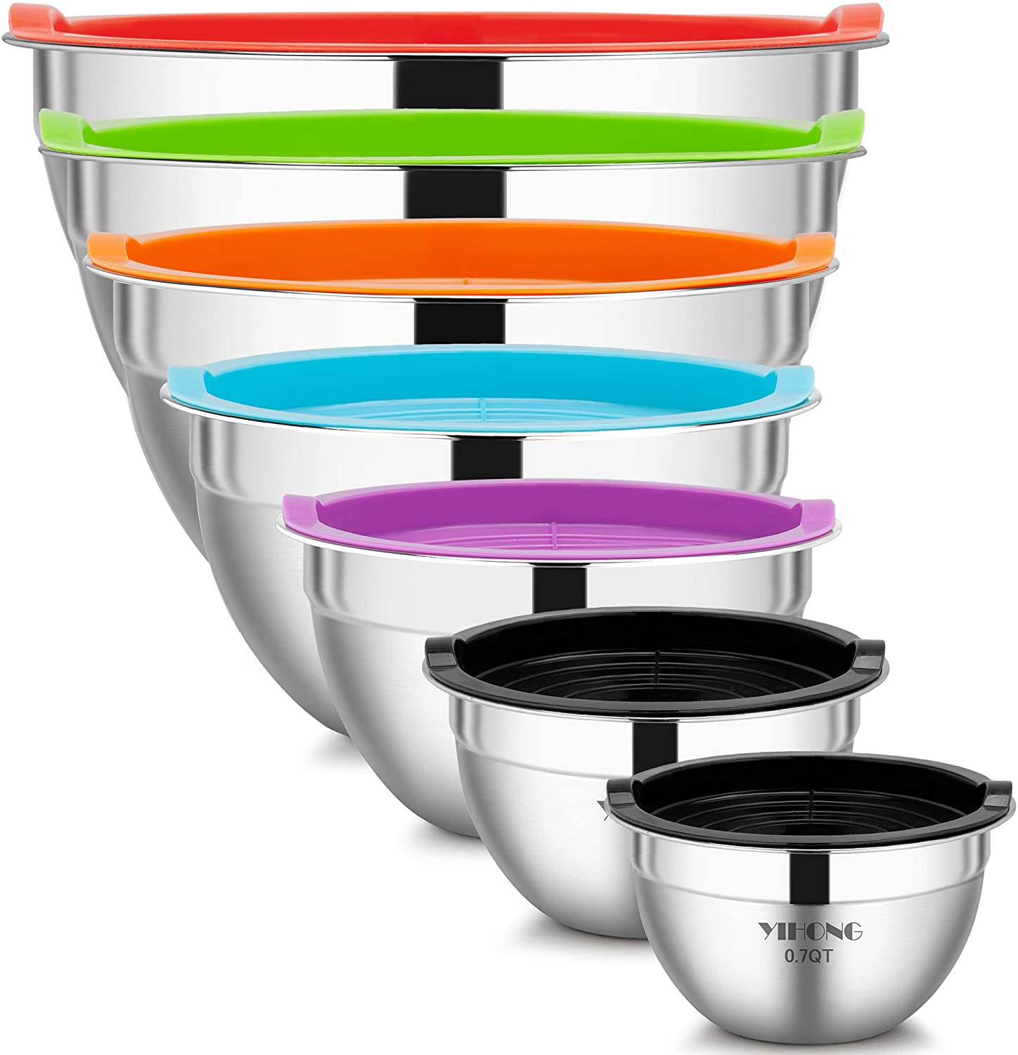 COOK WITH COLOR Plastic Nesting Mixing Bowls Set - 12 Piece