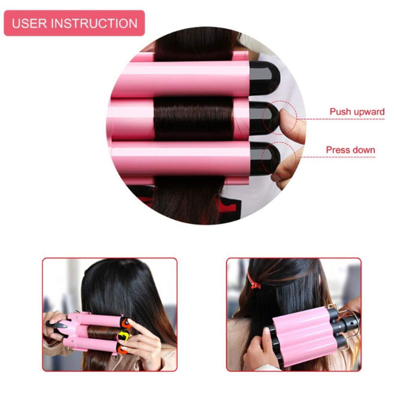 Hair Curling Iron 1 Inch 3 Barrel Hair Crimper Ceramic Two Gear Temperature Control Hair Waving Styling Tools