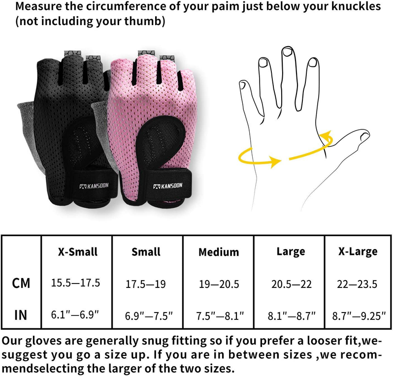 KANSOON Essential Breathable Workout Gloves, Weight Lifting Fingerless Gym Exercise Gloves with Curved Open Back, for Powerlifting, Women and Men