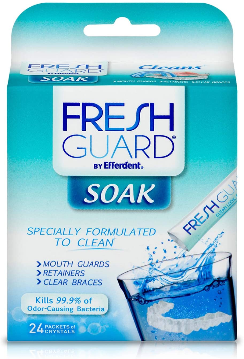 Fresh Guard Soak by Efferdent for Retainers & Clear Braces,  24 Count