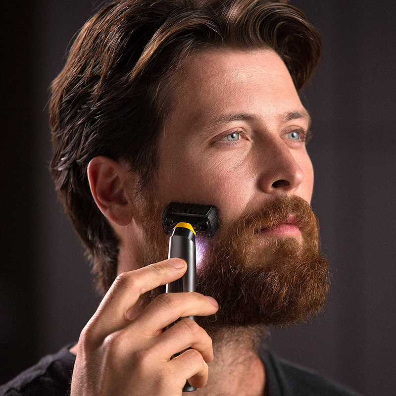 Microtouch SOLO Titanium, Rechargeable Beard & Body Razor That Trims, Edges, Shaves, and Grooms
