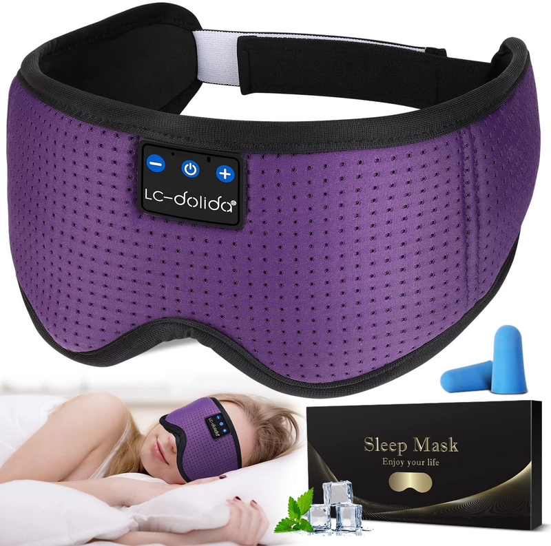 Sleep Headphones, Bluetooth Sleep Mask Lc-Dolida 3D Bluetooth Eye Mask for Sleeping Headphones 