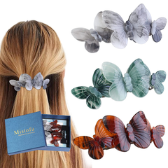 3 Pieces Large Barrettes for Women, Beautiful Lines Simple Retro Classic Large Snap Barrettes Hair Accessories ,Hair Barrettes for Women Thick Hair (Tortoiseshell)