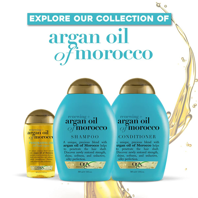 OGX Renewing + Argan Oil of Morocco Penetrating Hair Oil Treatment, Moisturizing & Strengthening Silky Hair Oil for All Hair Types, Paraben-Free, Sulfated-Surfactants Free, 3.3 Fl Oz