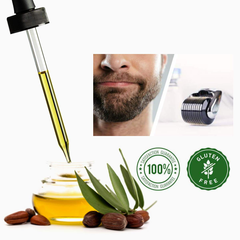 Beard Growth Kit, Natural Hair Growth Serum for Men with Patchy Facial Growth, Stimulate, Promote Hair Regrowth (2In1)