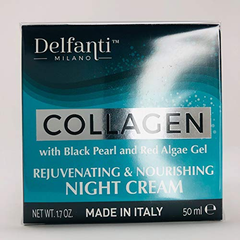 Delfanti Milano  COLLAGEN REJUVENATING and NOURISHING Night Cream  with BLACK PEARL and RED ALGAE GEL