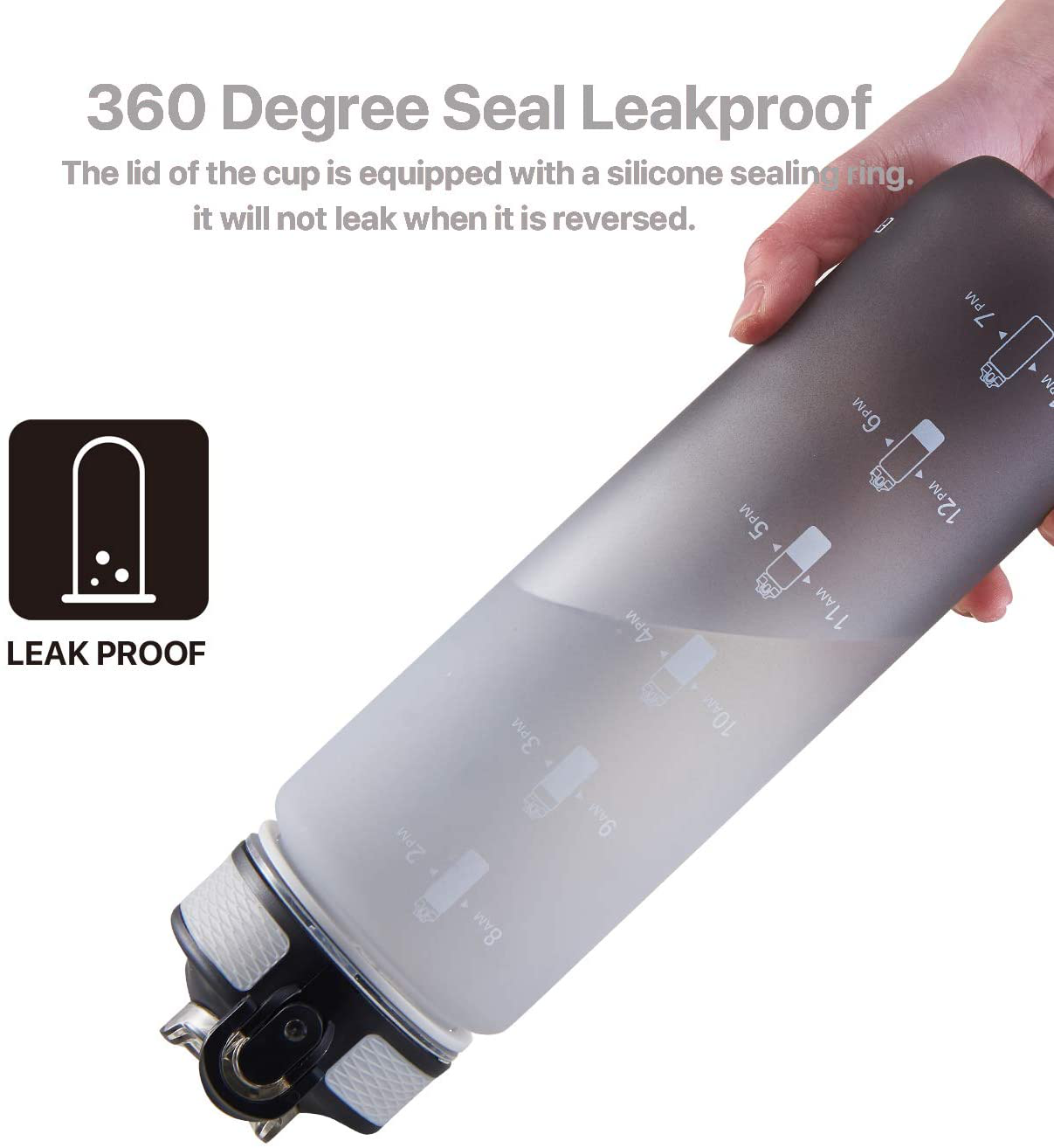2L Portable Large-Capacity Water Bottle Time Marker Leak-Proof BPA Fro –  Deal or Shop