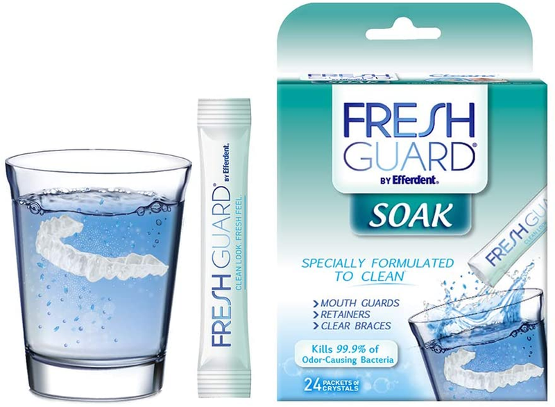 Fresh Guard Soak by Efferdent for Retainers & Clear Braces,  24 Count