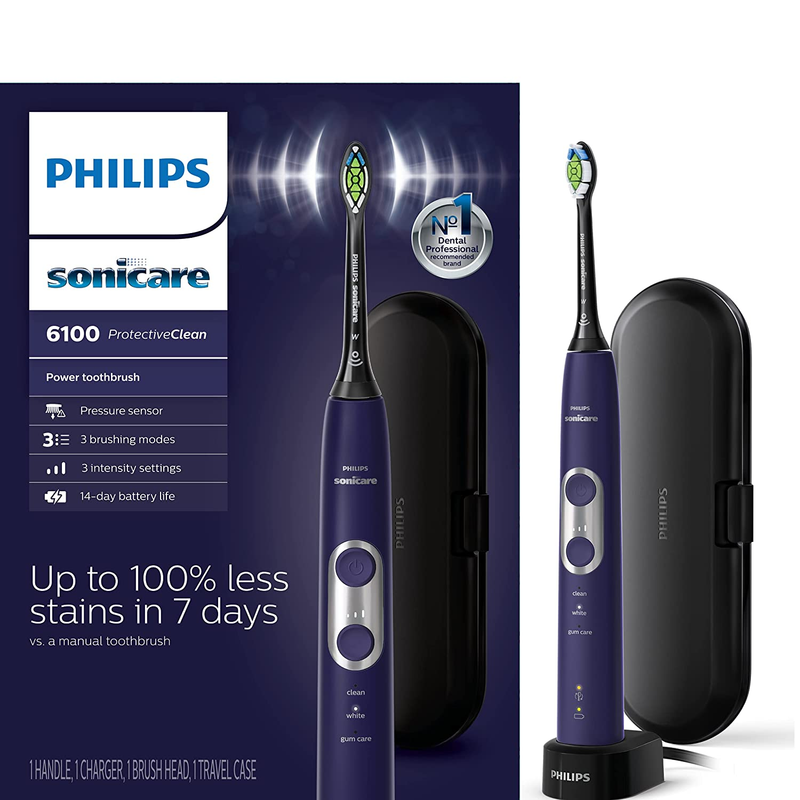 Philips Sonicare Protectiveclean 6100 Rechargeable Electric Power Toothbrush, Pink, HX6876/21