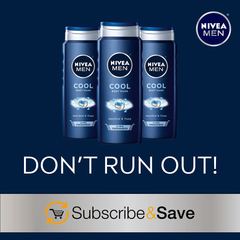 NIVEA MEN Cool Body Wash with Icy Menthol, 3 Pack of 16.9 Fl Oz Bottles