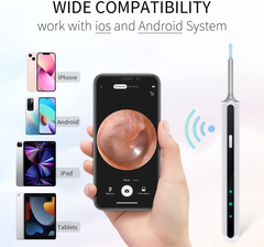 Ear Wax Removal Ear Wax Camera 1080P FHD Earwax Cleaner Wireless Ear Wax Removal Tool with 6 LED Light Compatile with Iphone,Ipad, Android for Kids