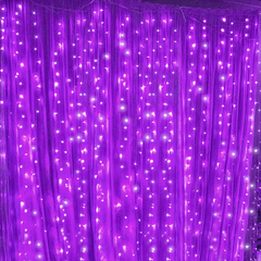 300 LED Window Curtain String Light for Christmas Wedding Party Home Garden Bedroom Outdoor Indoor Wall Decoration (White)