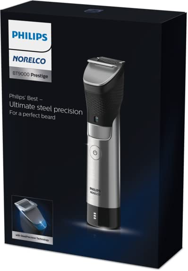 Philips Norelco Series 9000, Ultimate Precision Beard and Hair Trimmer with Beard Sense Technology for an Even Trim, BT9810/40
