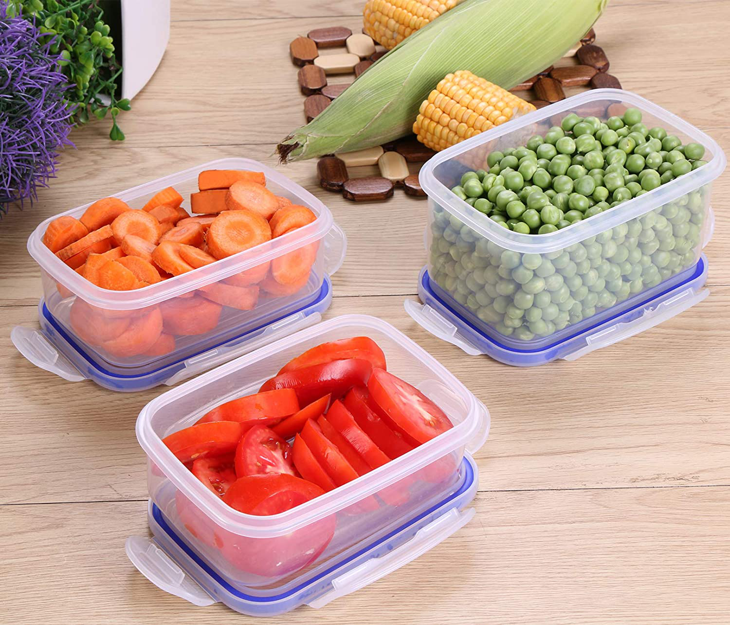  Utopia Kitchen Glass Food Storage Container Set - 18 Pieces (9  Containers and 9 Lids) - Transparent Lids (Grey, 18 Piece Set): Home &  Kitchen
