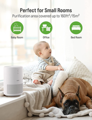 TOPPIN HEPA Air Purifiers for Home - TPAP002 with Fragrance Sponge UV Light, Eliminate Pollen Pet Hair Dander Smoke Dust Odors Airborne Contaminants for Bedroom, Available for California, White