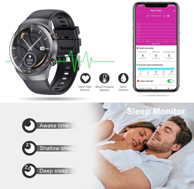 Suinsist Smart Watch 2021 with Call, Fitness Tracker with Sleep Monitor, Activity Tracker with 1.54 Inch Touch HD Screen, IP67 Waterproof Pedometer Smartwatch with Step Monitor, for Android Ios Phones
