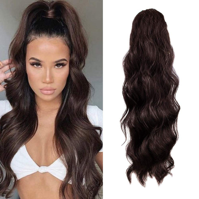 Long Ponytail Extension Drawstring Ponytail Hair Extensions Wavy Pony Tail Synthetic Hairpiece for Women 
