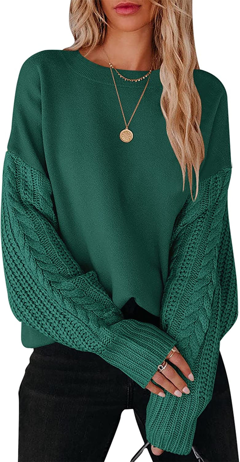 Generisch Women Casual Long Sleeve Color Block Stripe Knit Sweater  Lightweight Pullover Sweater Top Large Sweat Shirts