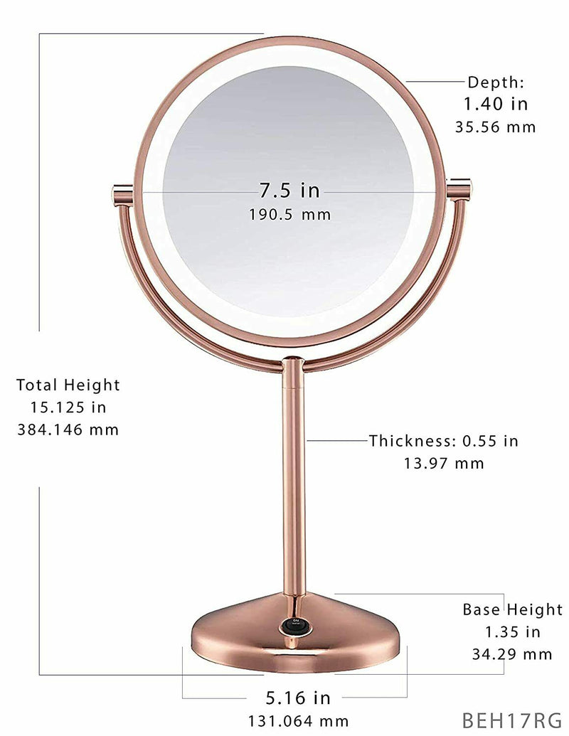 Conair LED Makeup Mirror - 1x & 10x magnification - Size