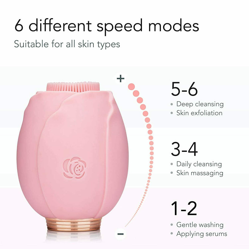 ROSEMI Silicone Facial Cleansing Brush - 6 Speed Face Scrubber for Women