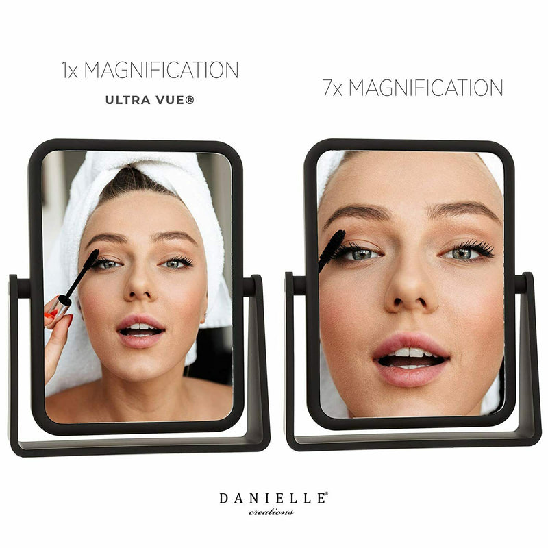 Danielle Soft Touch Ultra Vue 7X Rectangular Mirror - Matte Black
