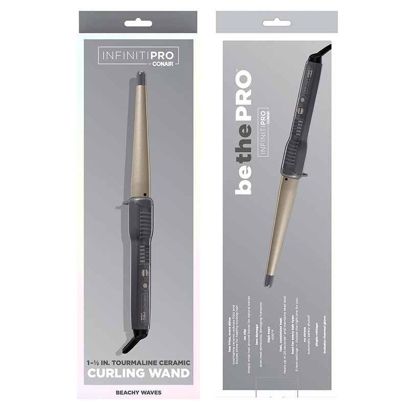 INFINITIPRO BY CONAIR Tourmaline Ceramic Curling Wand; 1-Inch to 1/2-Inch