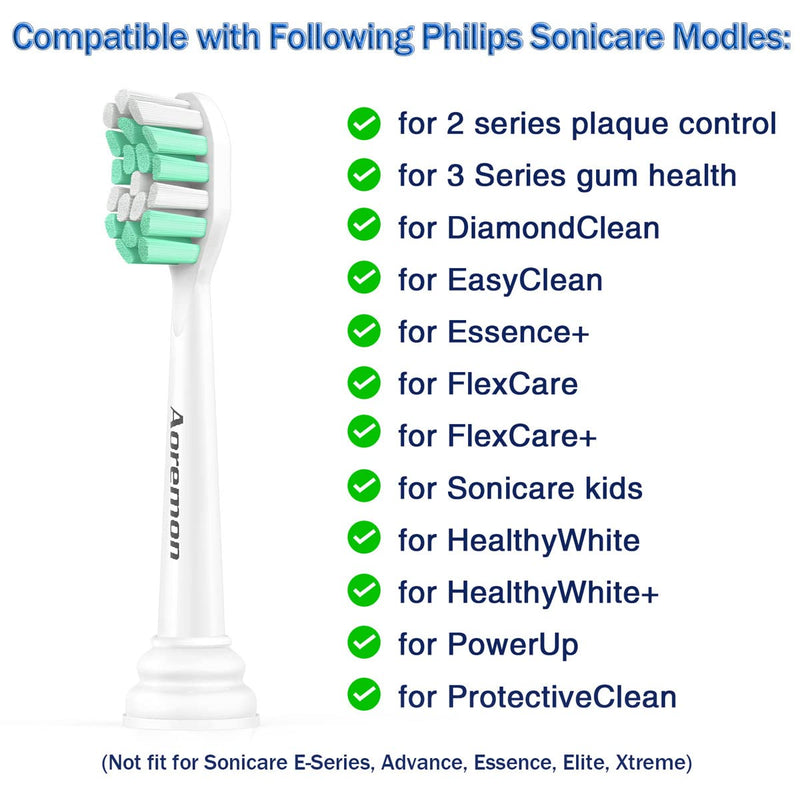 Replacement Toothbrush Heads for Philips Sonicare - Replacement Brush Heads Compatible with Sonicare HX9023/65 and Other Sonicare Snap-on Electric Toothbrushï¼ˆWhite)