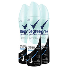 Degree Ultra Clear Pure Clean Antiperspirant, Deodorant Dry Spray (3) Pack 3.8oz