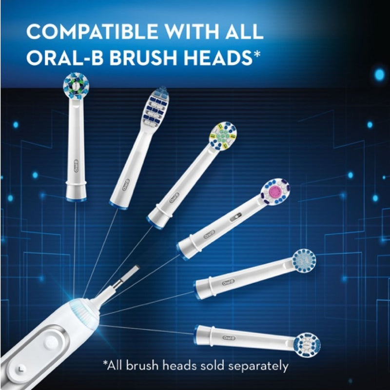 Oral-B 7500 Electric Toothbrush with Replacement Brush Heads and Travel Case, White
