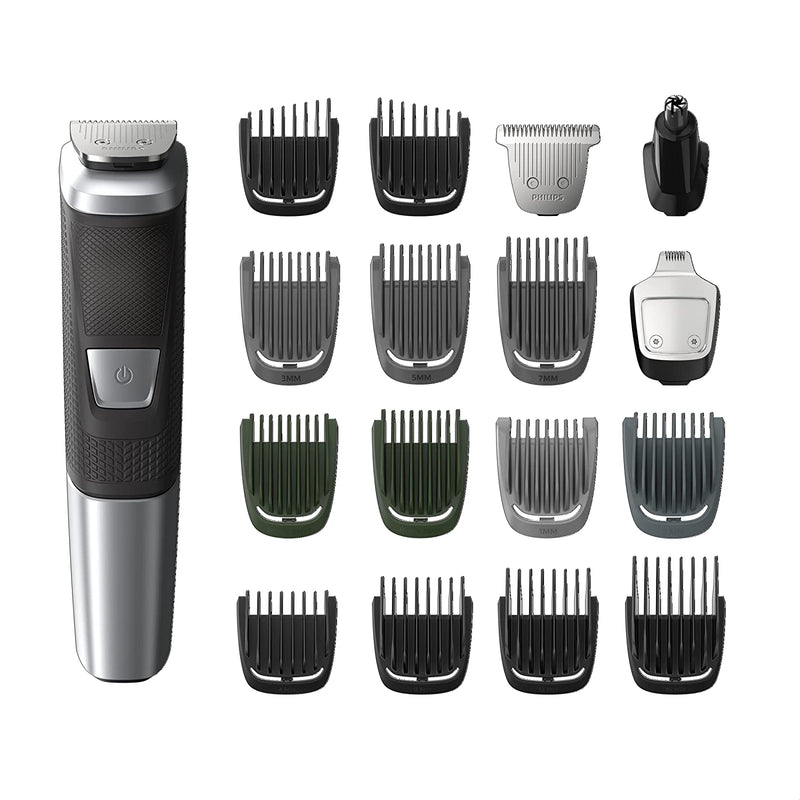 Philips Norelco Multigroomer All-in-One Trimmer Series 5000, 18 Piece Mens Grooming Kit, for Beard Face, Hair, Body Hair Trimmer for Men, No Blade Oil Needed