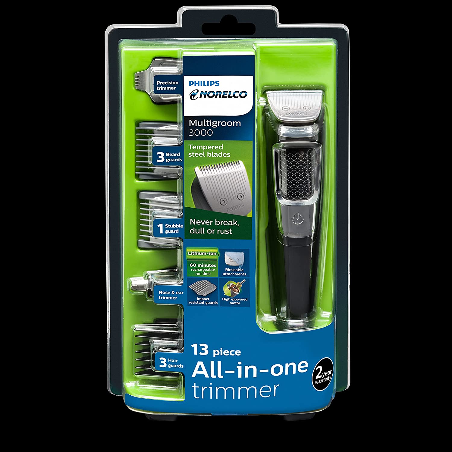 3000, 13 All-in-One Philips Norelco Trimmer Series Multigroomer Piece