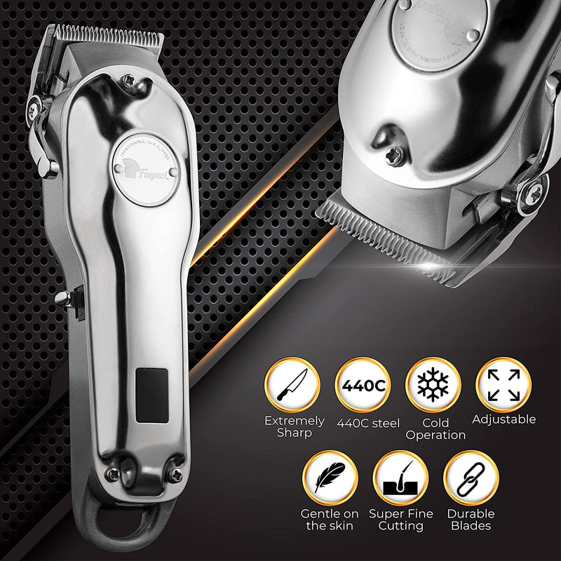 Professional Hair Clippers with Extremely Fine Cutting, Cordless Hair Clippers for Men Professional, Barber Clippers for Hair Cutting Kit, Electric Mens Hair Clippers