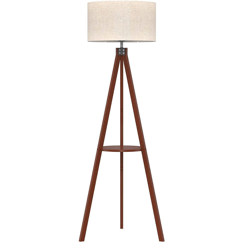 Tripod Floor Lamp, Standing Lamp, Floor Lamp for Living Room, Bedroom, Office, Flaxen Lamp Shade with E26 Lamp Base (Brown)