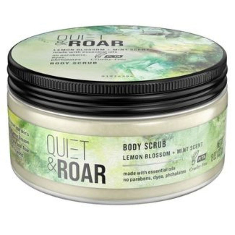 Quiet & Roar Lemon Blossom & Mint Body Scrub made with Essential Oils - 8oz