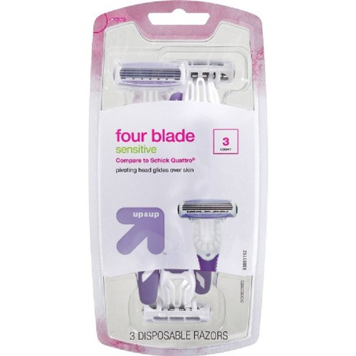 Women's Four Blade Disposable Razor - 3ct - up & up