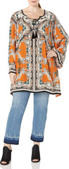 Angie Womens Juniors Plus-Size Spice Printed Bell-Sleeve Dress